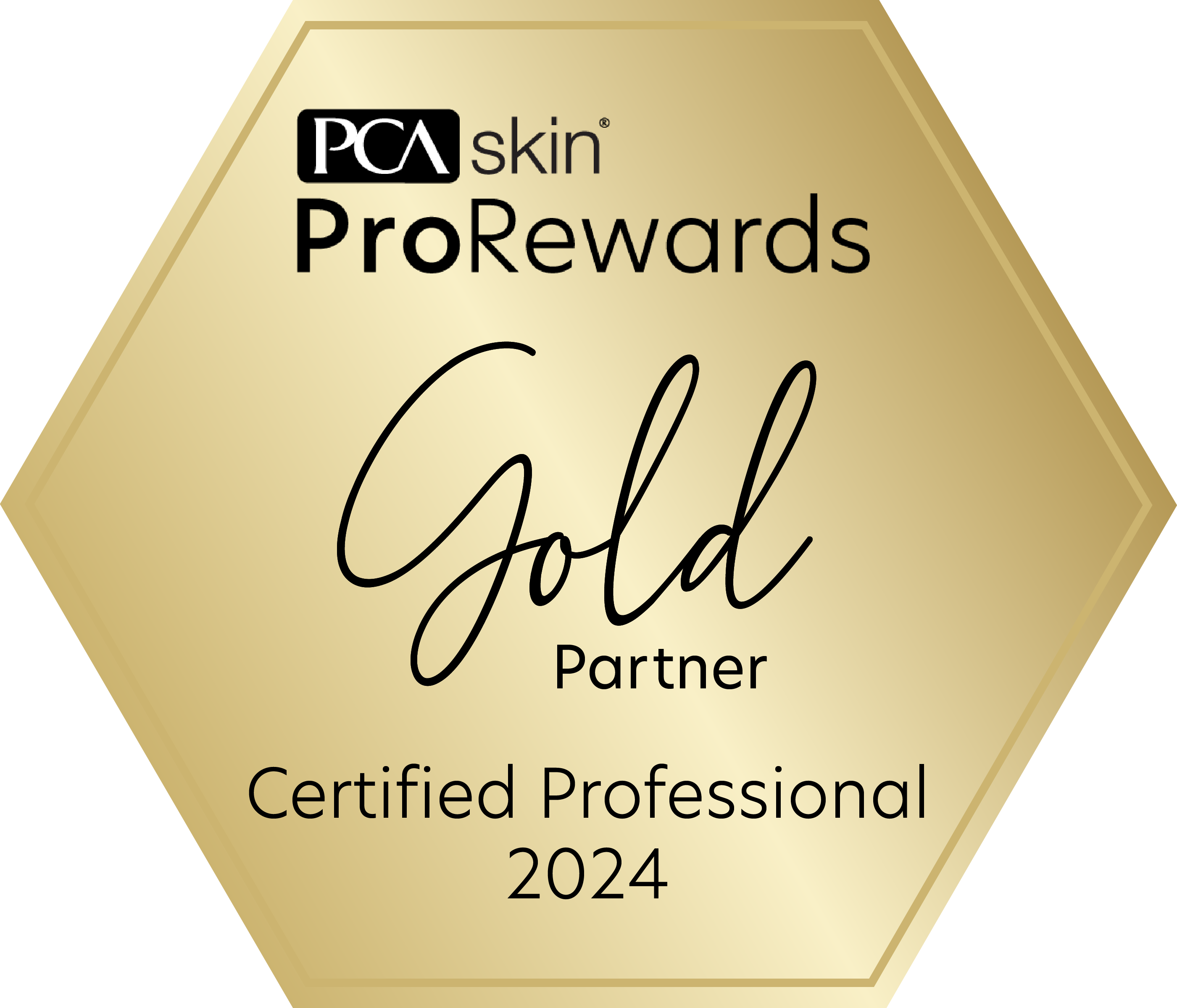 PCA Skin ProReward- Gold Partner- Certified Professional 2024 for Treasure Valley Aesthetics and Wellness