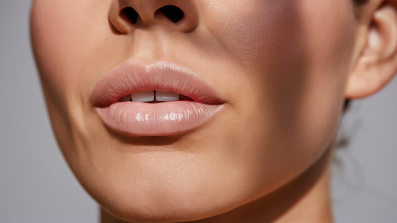 Upclose of Lip Filler Injections